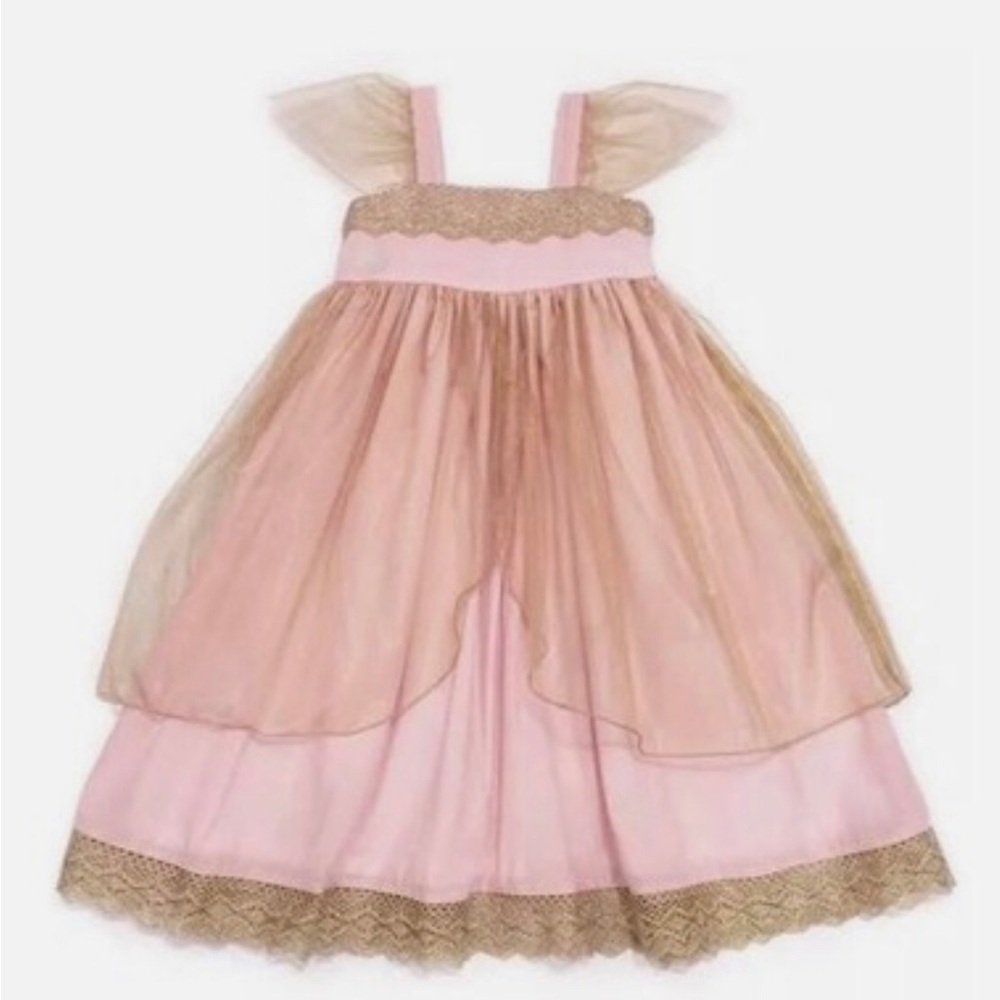 Well Dressed Wolf Wildling Pink Gold Princess Dress Size 10 NWT
